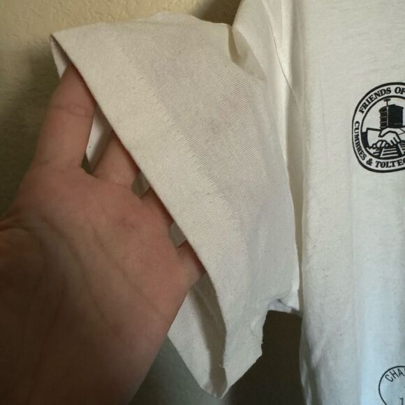 Vintage 1993 Post Stamp Train Evolution Graphic Tee Shirt Sz Large - Picture 4 of 7